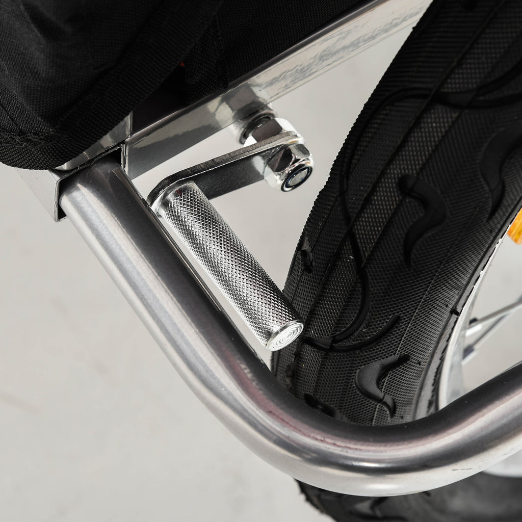 Reboque de Bicicleta 2 EM 1 para crianças de 2 lugares com Amortecedores Convertível em carrinho com barra e kit de corrida 129x85x105cm Branco