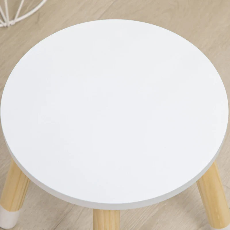 Toucador Infantil Toucador de Madeira Infantil com Banco Espelho e 2 Gavetas Brinquedo Educativo para Crianças de 3-6 Anos 60x40x95cm Branco