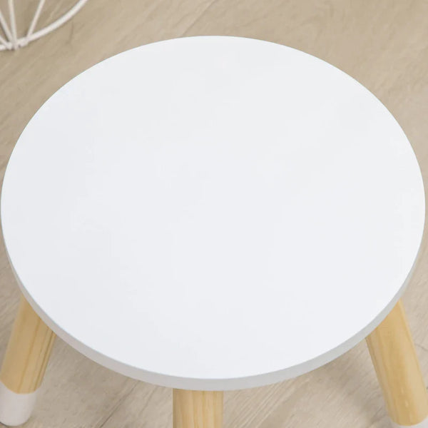 Toucador Infantil Toucador de Madeira Infantil com Banco Espelho e 2 Gavetas Brinquedo Educativo para Crianças de 3-6 Anos 60x40x95cm Branco