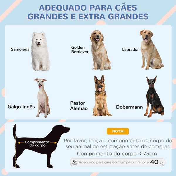 PawHut Casa para Cães com Cobertura Exterior 110x75x87 cm Cama Elevada para Animais de Estimação com Almofada e Janelas de Malha para Cães Grandes Cinza