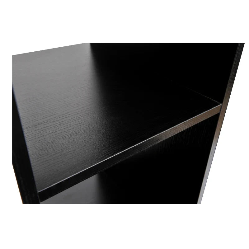 Roupeiro de Madeira Móvel Armário Roupeiro Aberto com 2 Barras para Pendurar e 3 Prateleiras Organizadoras para Dormitório 120x40x128cm Preto