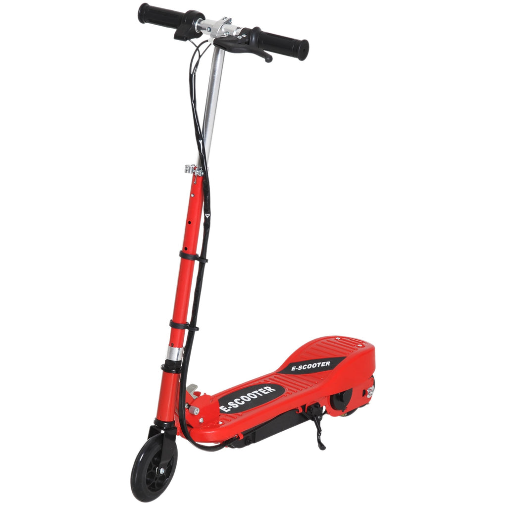 Trotinete Elétrica Criança De 7-14 Anos E-Scooter Dobrável Guiador Ajustável 12km/h Bateria Recarregável 12V Skate 120W Carga 50kg Vermelho