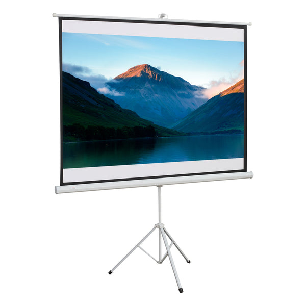 Tela de Projeção Dobrável 84 Polegadas Tela de Projeção Formato 4:3 com Altura Ajustável para Cinema em Casa Apresentações 180x203 cm Branco