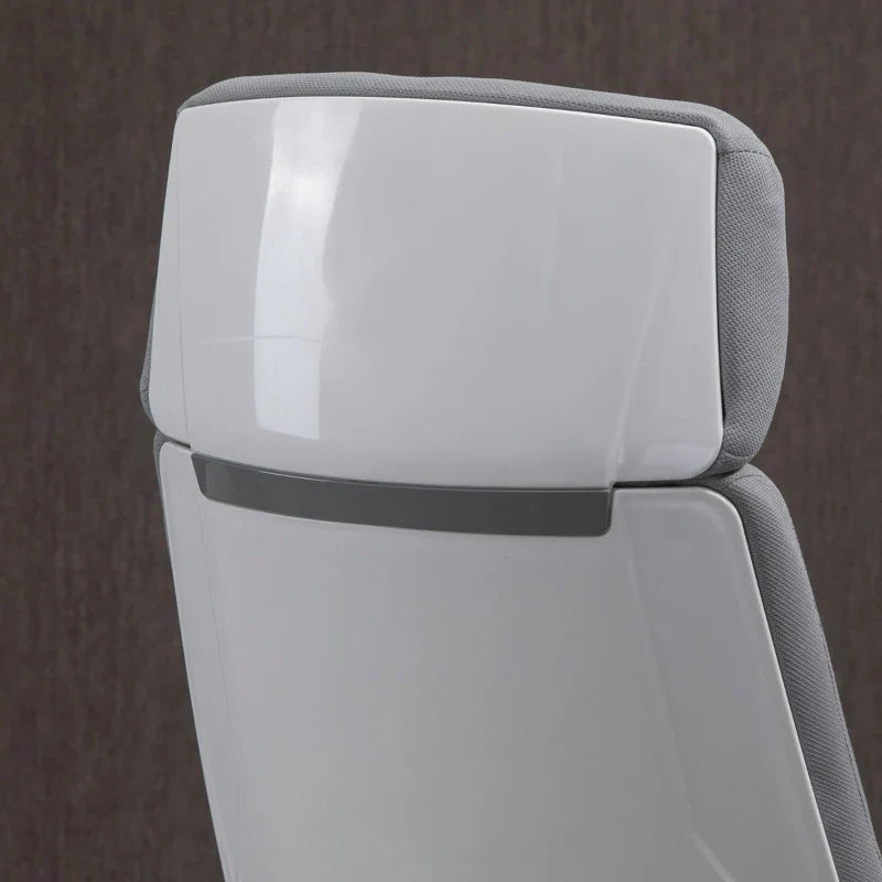 Cadeira de escritório ergonômica ajustável em altura giratória com apoio de braços Apoio de cabeça e encosto alto 63x65x113-123 cm Cinza