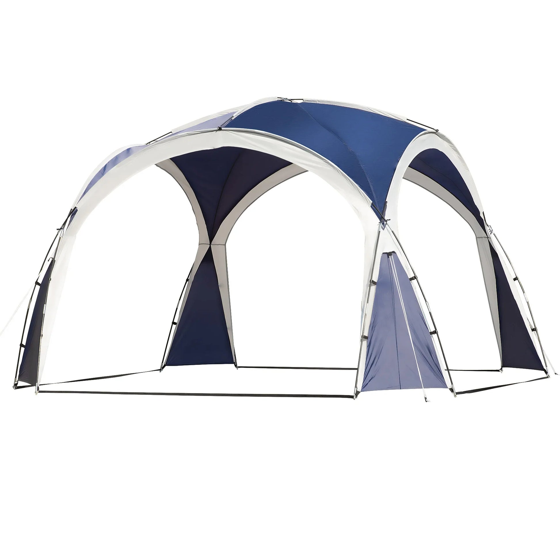 Abrigo de Campismo 3,5x3,5 m Toldo de Campismo Dobrável com Gancho Proteção UV e Bolsa de Transporte para Jardim Pátio Piquenique Azul e Cinza Claro