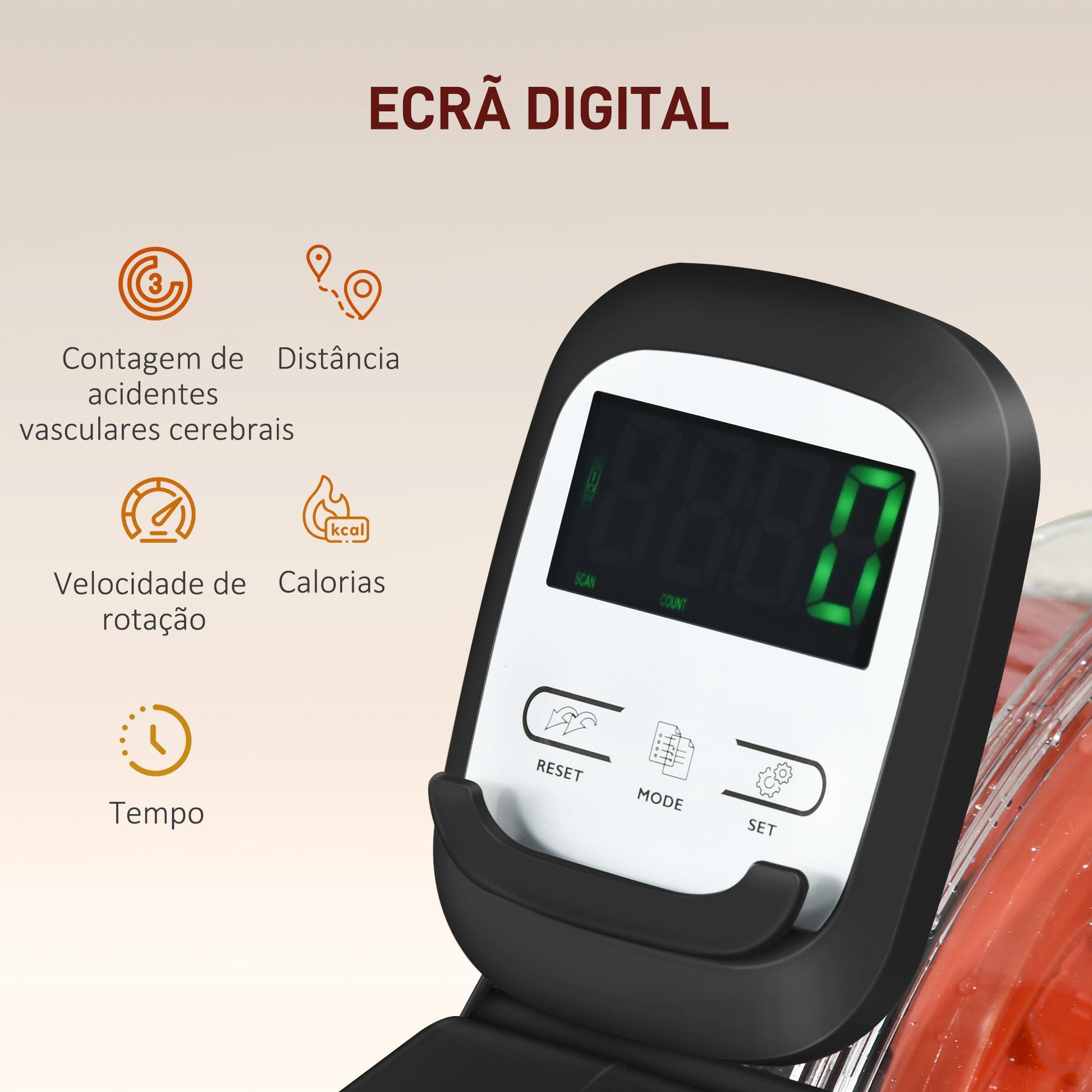 SPORTNOW Máquina de Remo com 6 Níveis de Resistência Máquina de Remo para Casa Dobrável com Ecrã LCD Rodas Máquina de Remar para Treino em Ginásio Preto