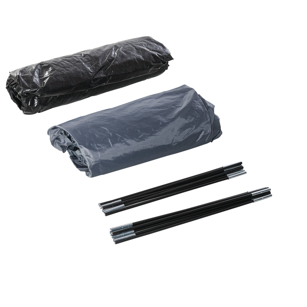 Tenda de Campismo para 2-3 Pessoas Tenda de Campismo com Janelas 2 Bolsos e Bolsa de Transporte 300x250x130 cm Cinza e Azul