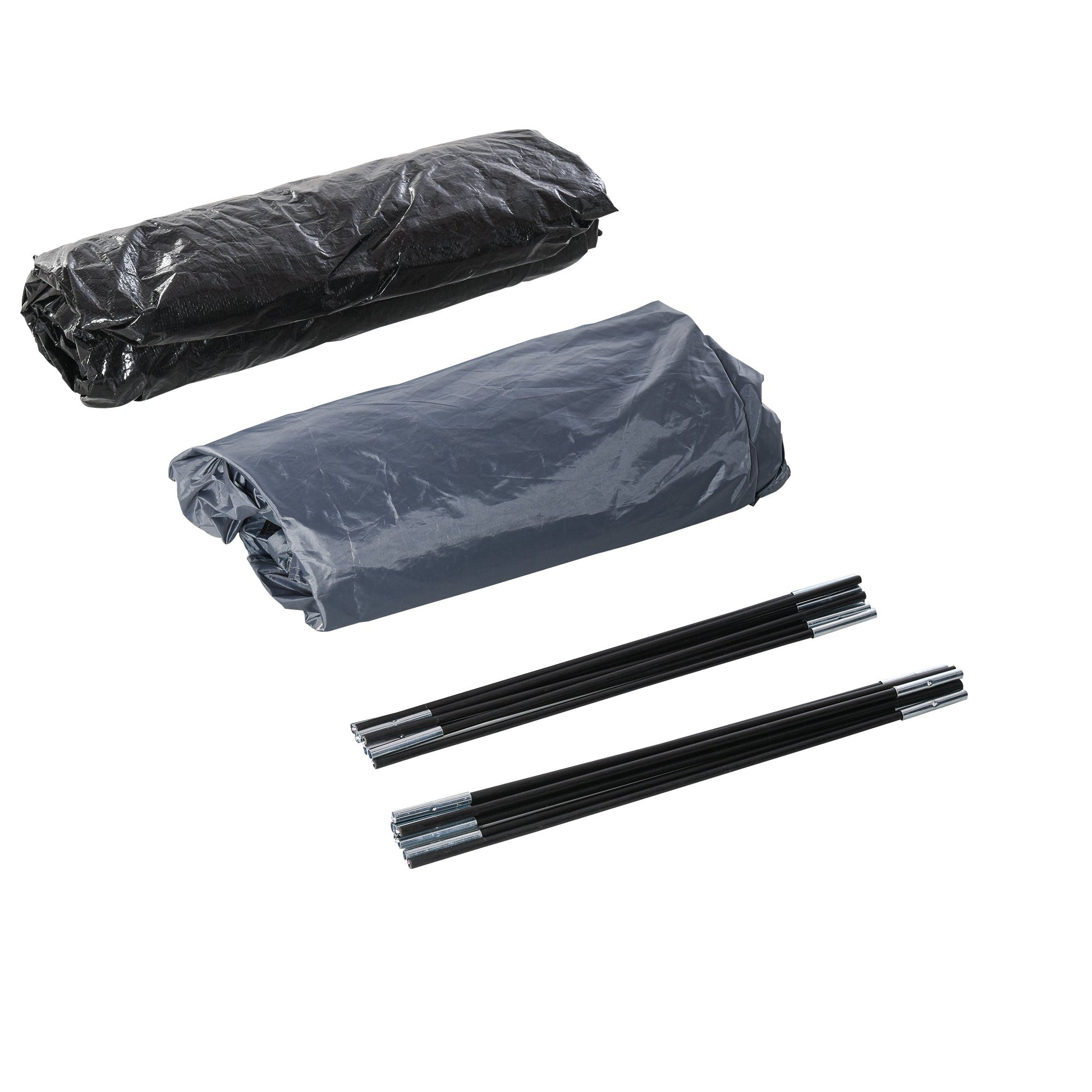 Tenda de Campismo para 2-3 Pessoas Tenda de Campismo com Janelas 2 Bolsos e Bolsa de Transporte 300x250x130 cm Cinza e Azul