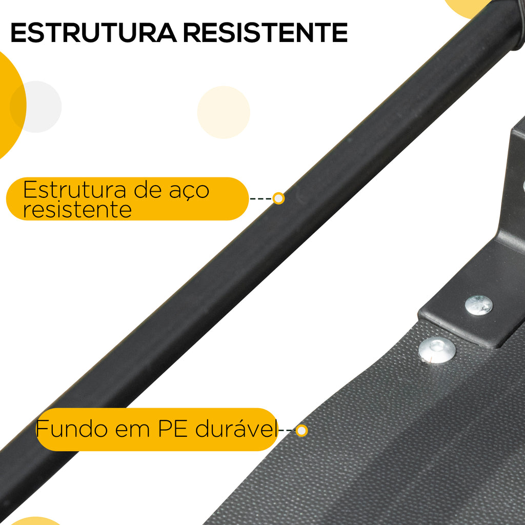 Reboque de Carga para Bicicletas Reboque para Bicicletas Desmontável com 2 Rodas Refletores Bandeira e Estrutura com Amortecimento Capacidade de 70L Carga 40 kg 125x64x53,5 cm Preto