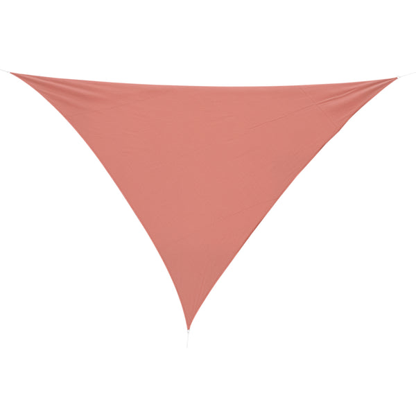 Vela de Sombra Triangular 3x3x3 m Toldo Vela de HDPE com Proteção UV Aneis em Forma de D e Cordas para Jardim Pátio Piscina Vermelho Ferrugem