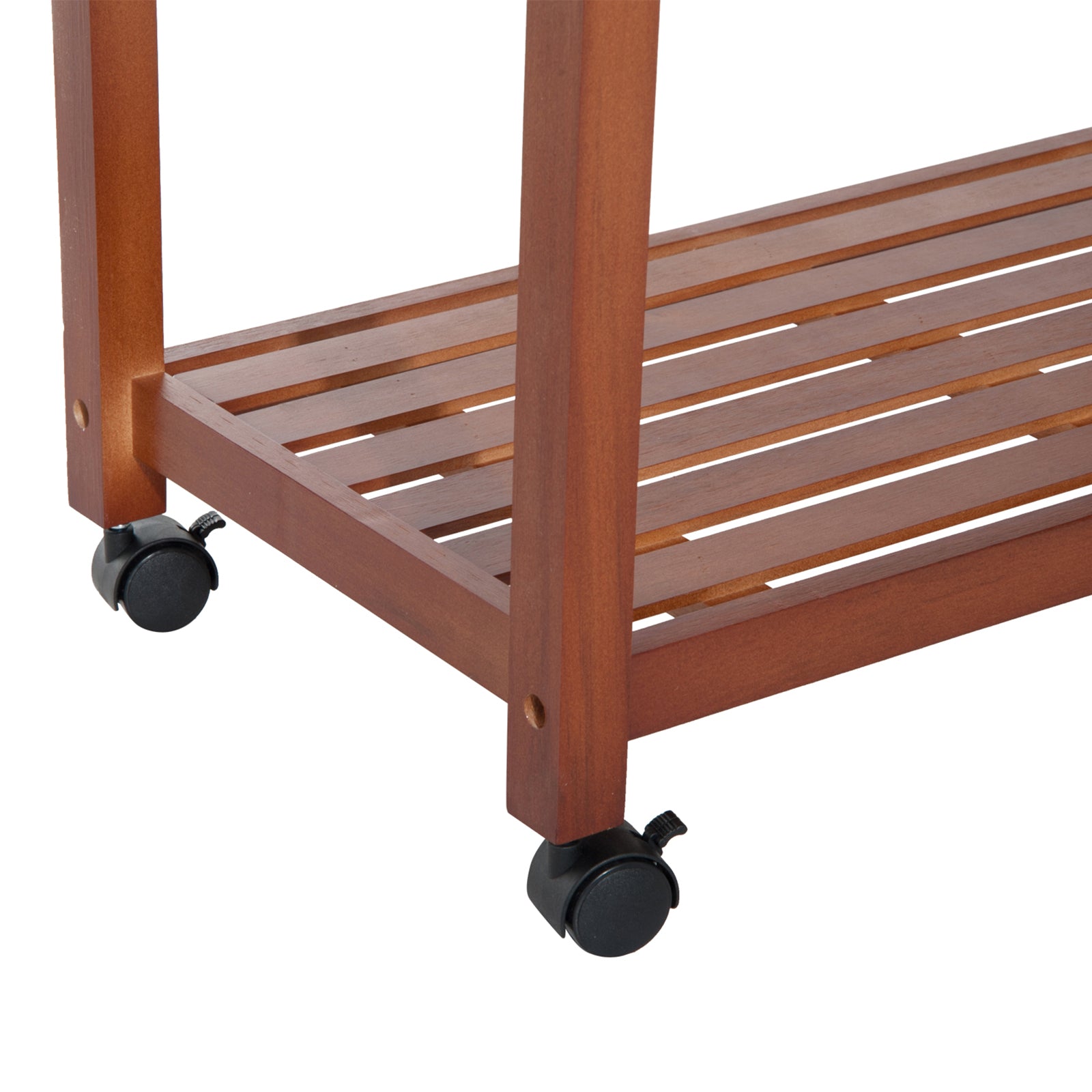 Carrinho de Cozinha Auxiliar Carrinho de Cozinha com Prateleiras Gaveta Suporte para Garrafas e 4 Rodas 85x37x85cm Nogueira