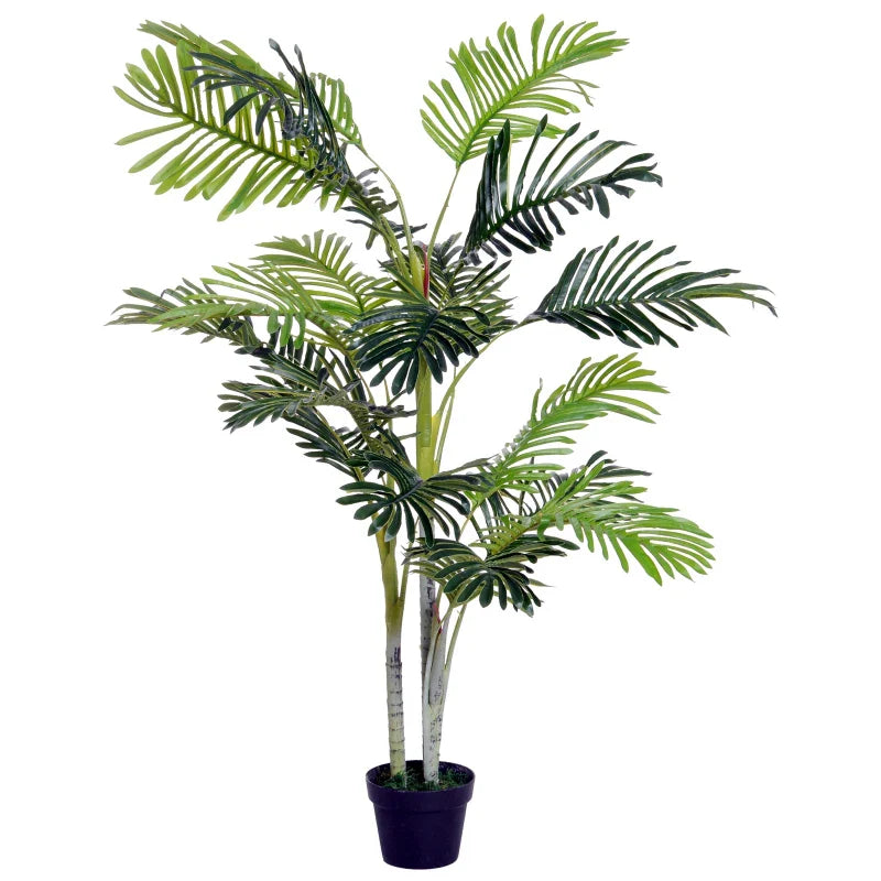 Palmeira Artificial 150cm com Aspecto Realista Planta Artificial Decorativa com Vaso Casa Varanda Jardim Verde
