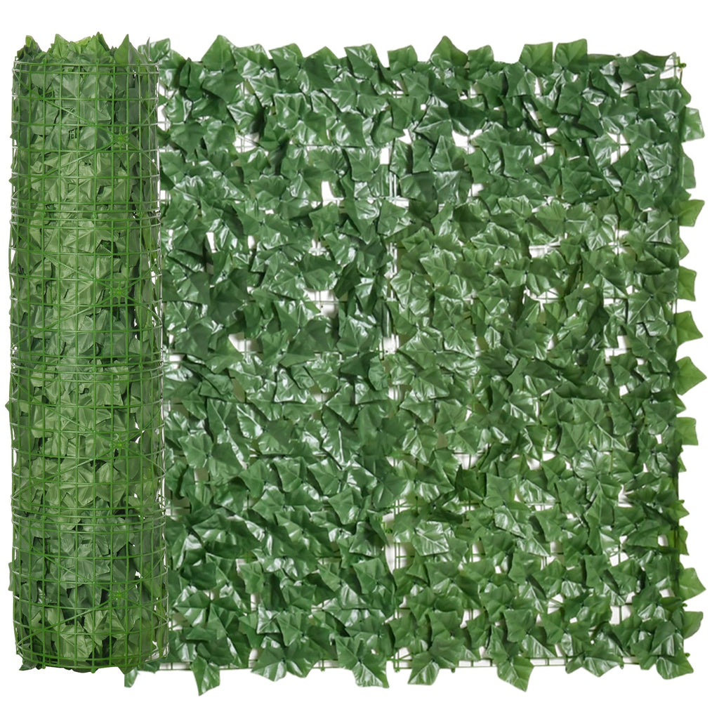 Vedação Artificial em Rolo 3m Vedação de Privacidade para Balcão Jardim Exterior Planta Decorativa de Parede PE Verde