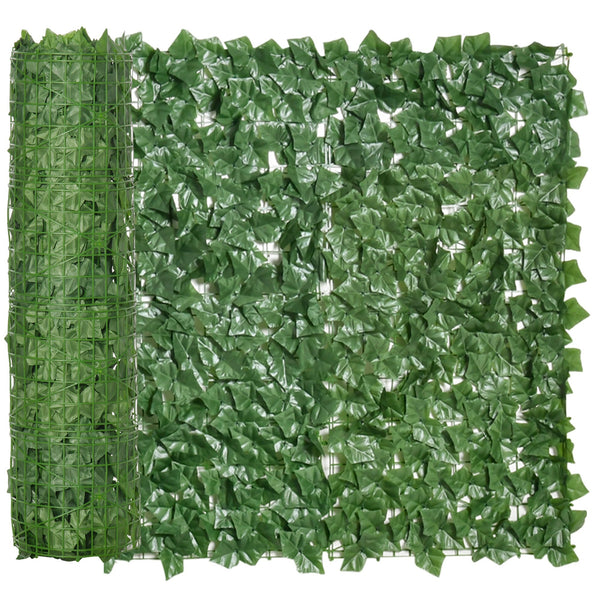 Vedação Artificial em Rolo 3m Vedação de Privacidade para Balcão Jardim Exterior Planta Decorativa de Parede PE Verde