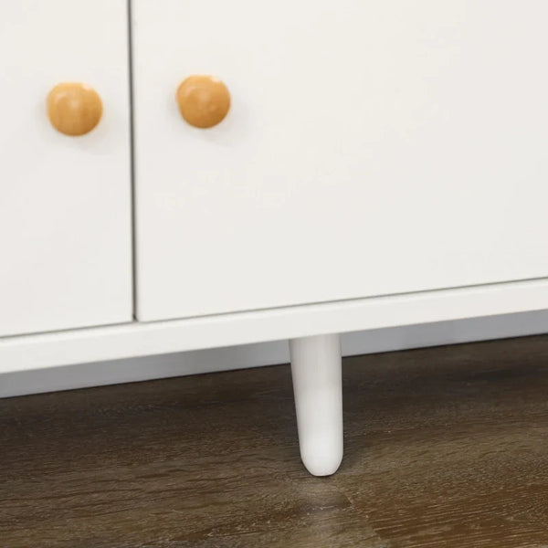 Armário de Cozinha para Micro-ondas Armário Baixa de Cozinha Móvel Auxiliar de Sala de Jantar com 3 Portas Gaveta e Compartimentos 90x30x94 cm Branco