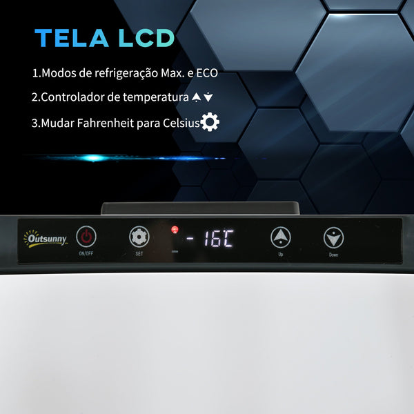 Geleira de Compressor 30L Geleira Portátil de Carro CC 12V/24V e CA 110-240V até -22 ℃ com Tela Tátil e Alças para Barco Caminhão 61x32x40cm Branco