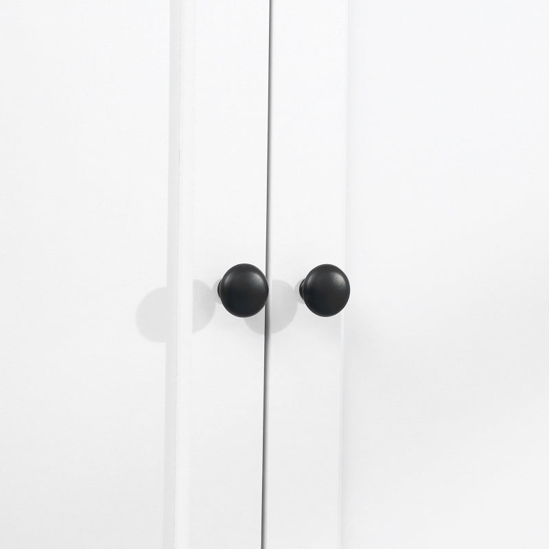 Armário de Cozinha Móvel Auxiliar de Cozinha com 4 Portas 1 Gaveta e Prateleira Aberta para Sala de Estar Sala de Jantar 74x39,5x183cm Branco