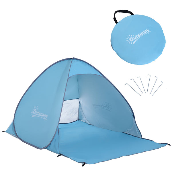 Tenda Pop-up Instantâneo e Portátil com Janelas Protetoras para Piquenique, Praia e Camping com Proteção UV Azul