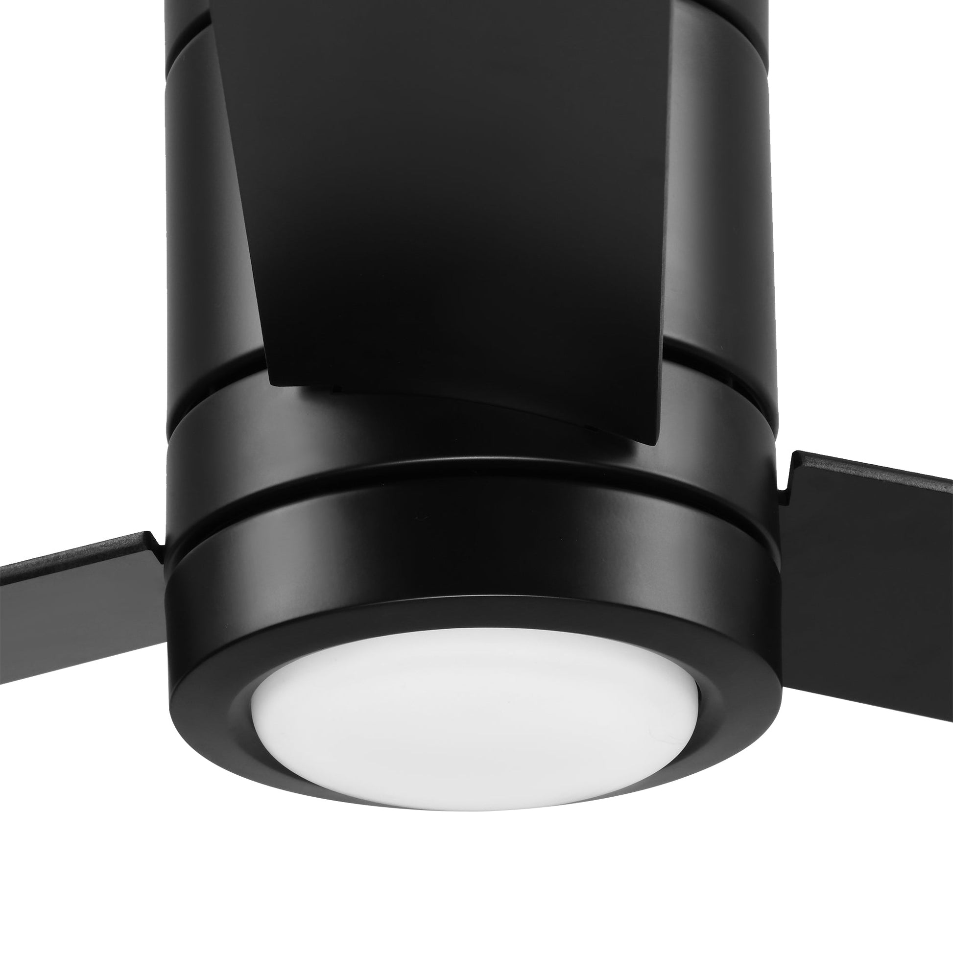 Ventoinha de Teto 48W com Luz LED Controle Remoto 3 Velocidades Temporizador 3 Lâminas de Madeira para Dormitório Sala de Estar Sala de Jantar Ø112x25cm Preto