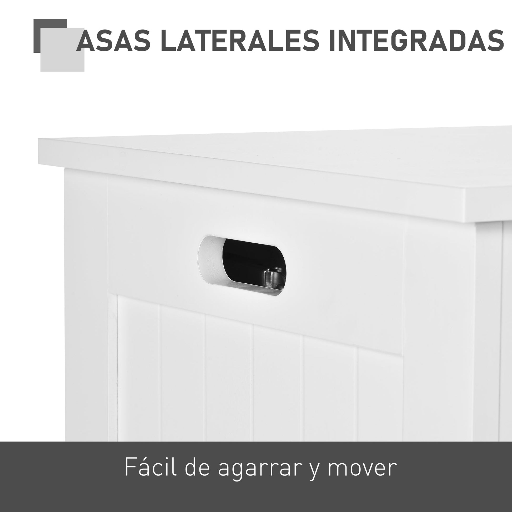 Baú de Armazenamento de Madeira Baú de Arrumação com Dobradiça de Segurança para Dormitório Sala de Estar Carga Máxima 20 kg 81x40x46 cm Branco