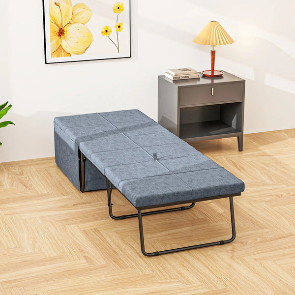 Cama Dobrável 68x180 cm com Colchão de Espuma Cama Dobrável para Convidados com Capa de Proteção Cama de Convidados Carga 120 kg Cinza