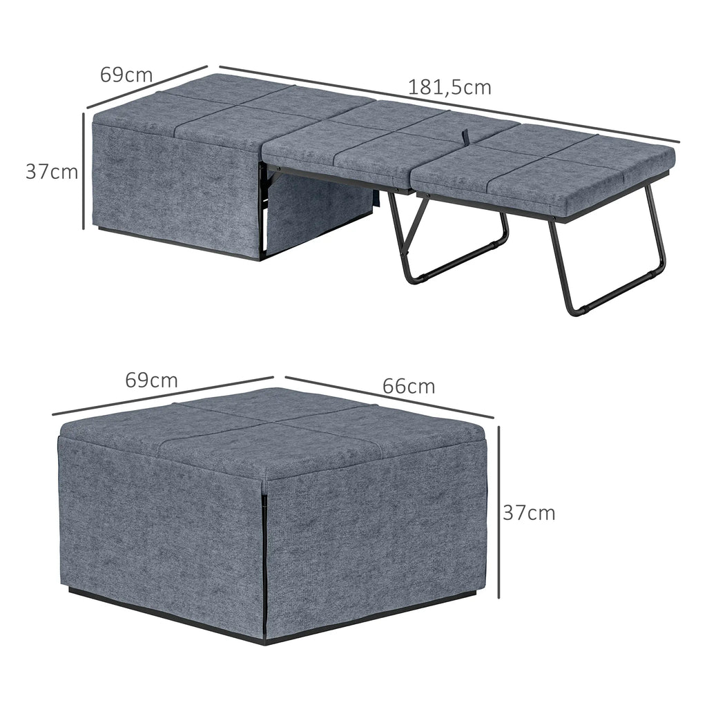 Cama Dobrável 68x180 cm com Colchão de Espuma Cama Dobrável para Convidados com Capa de Proteção Cama de Convidados Carga 120 kg Cinza