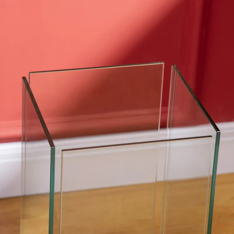 Lareira de Bioetanol de Pé 25x25x60cm Capacidade de 0,4L Combustão de 2 Horas Estufa de Bioetanol de Aço Inoxidável para Interior e Exterior Prata