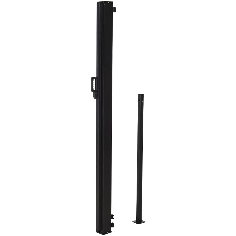 Toldo Lateral Retrátil de Exterior 350x180cm Toldo de Privacidade Extensível com Proteção Solar para Jardim Balção Alumínio e Poliéster Cinza Escuro