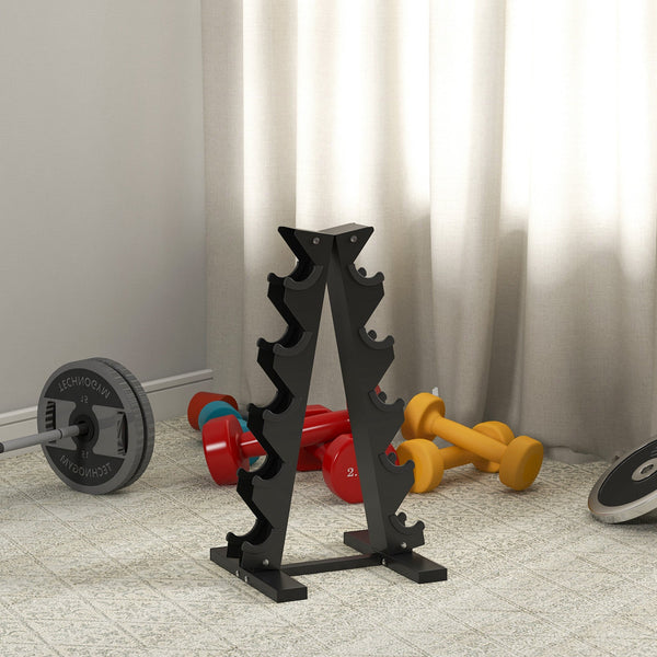 SPORTNOW Suporte para Halteres de 5 Níveis Suporte de Armazenamento para Halteres de Aço para Treinamento em Ginásio Casa Carga 100 kg 35x33x66 cm Preto