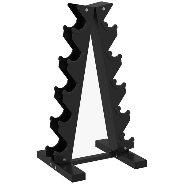 SPORTNOW Suporte para Halteres de 5 Níveis Suporte de Armazenamento para Halteres de Aço para Treinamento em Ginásio Casa Carga 100 kg 35x33x66 cm Preto