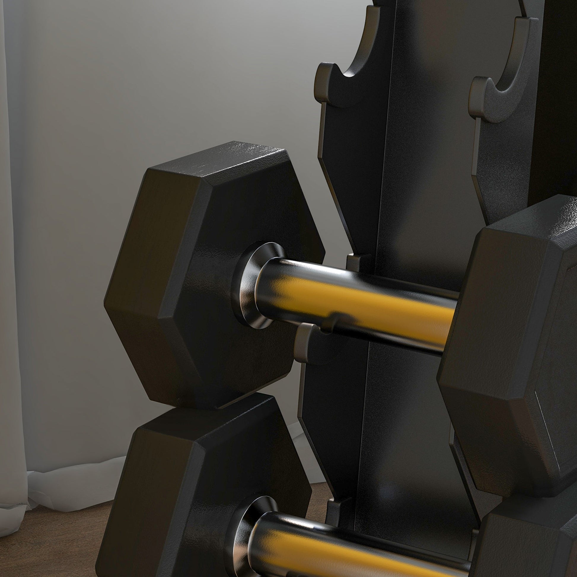 SPORTNOW Suporte para Halteres de 5 Níveis Suporte de Armazenamento para Halteres de Aço para Treinamento em Ginásio Casa Carga 100 kg 35x33x66 cm Preto