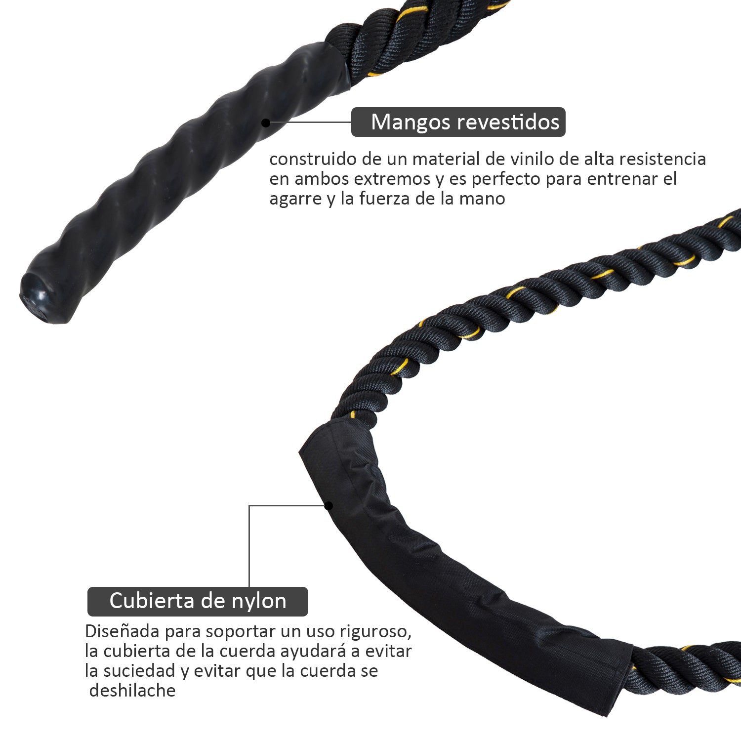Corda de Batalha Battle Rope Formação Battling Power Corda Exercício Fitness desporto Crossfit Ф38mm Comprimento 12m Poliéster Ultra-Resistente