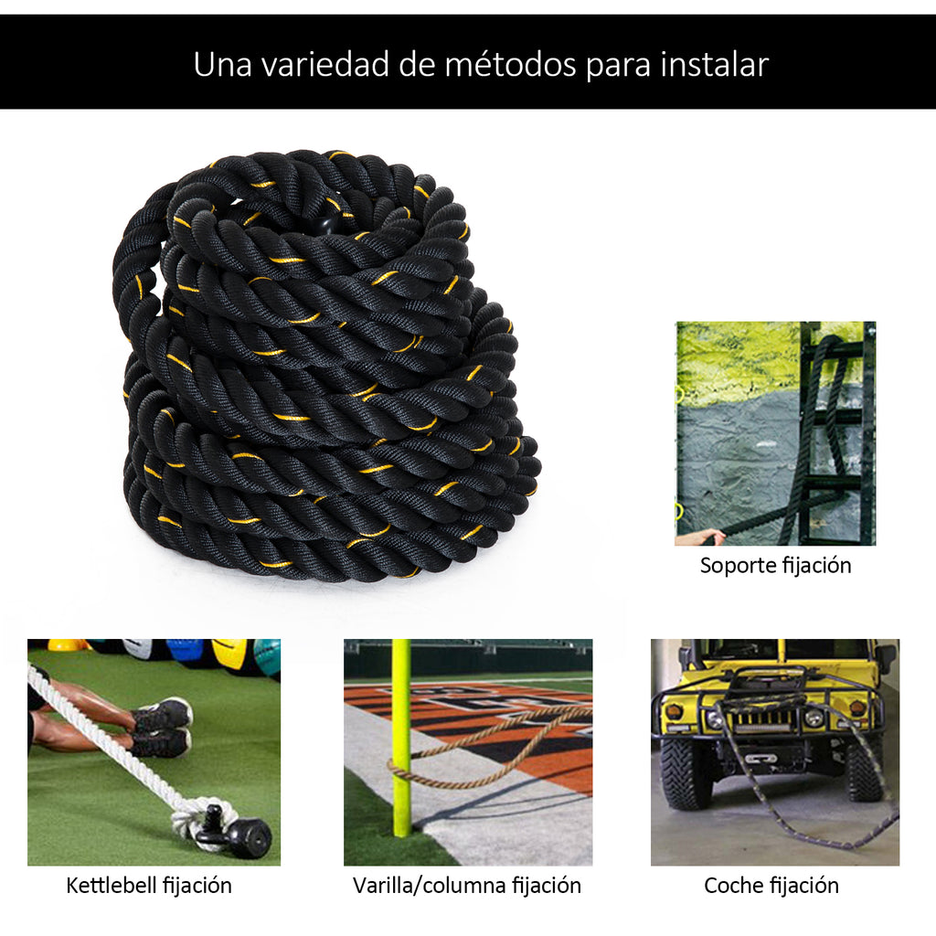 Corda de Batalha Battle Rope Formação Battling Power Corda Exercício Fitness desporto Crossfit Ф38mm Comprimento 12m Poliéster Ultra-Resistente