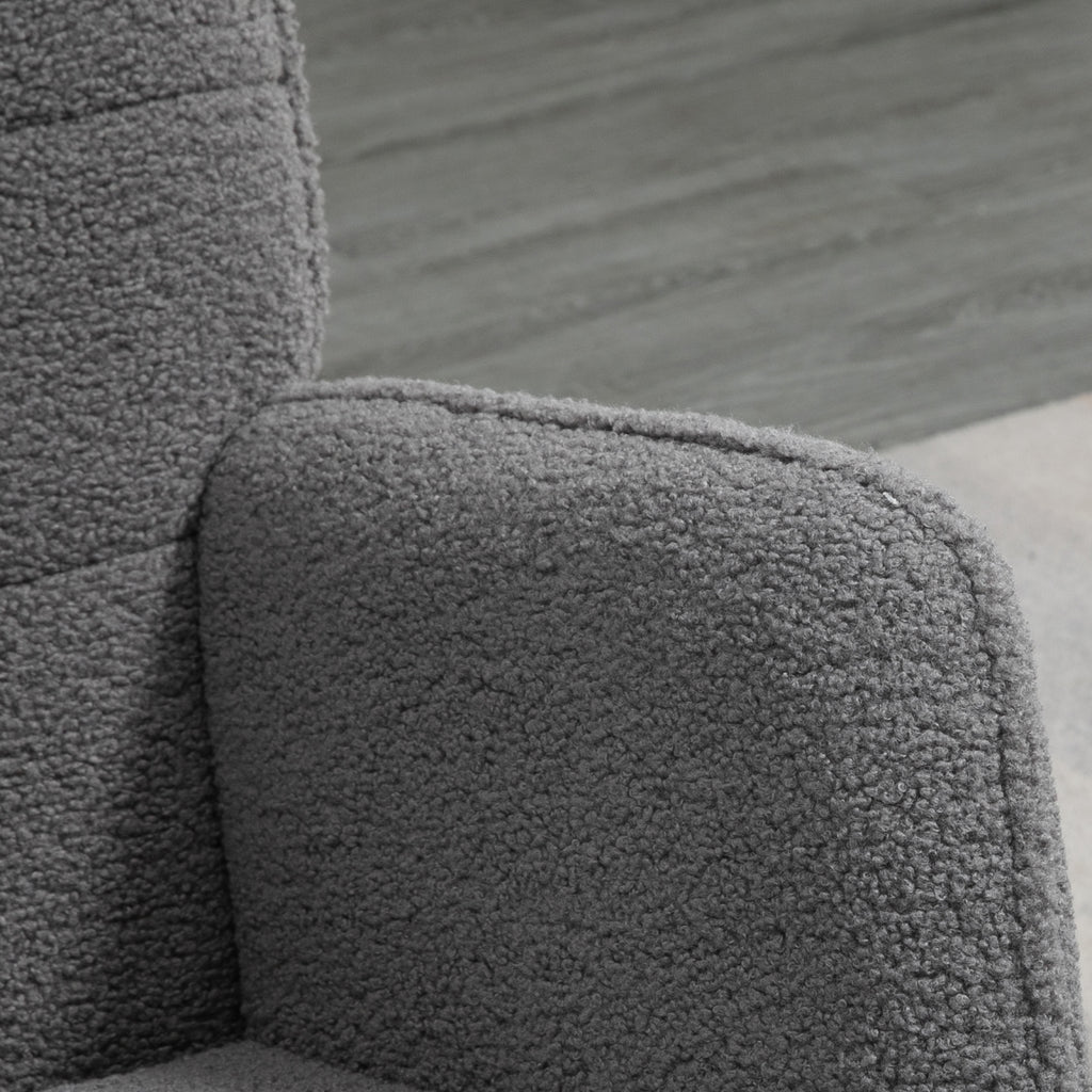 Poltrona Baloiço Poltrona de Sala de Estar Oscilação de 40° com Pés de Madeira de Faia e Estrutura de Aço para Dormitório Carga Máxima 120 kg 71x92x101 cm Cinzento Escuro