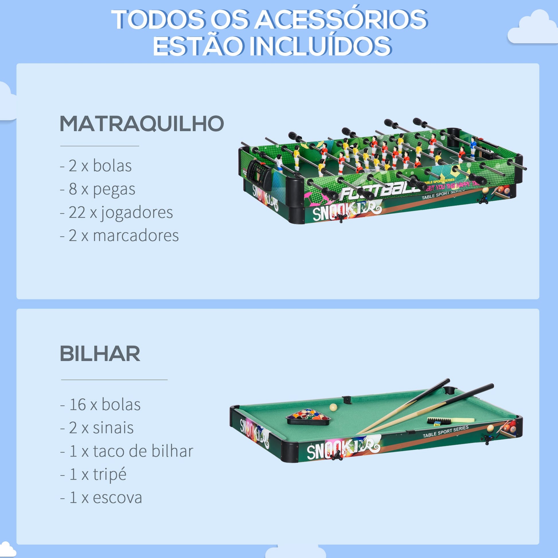 Mesa Multi Jogos para Crianças acima de 7 Anos Mesa de Jogos 6 em 1 Dobrável Bilhar Matraquilho Ping Pong Lançamento de Anéis Hóquei com Bastão e Hóquei com Discos118x104x71cm Multicor