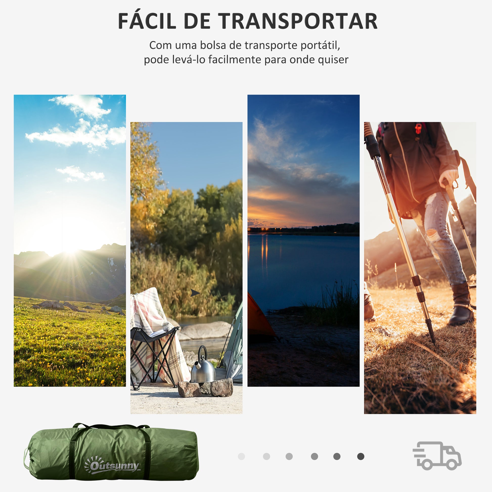 Tenda de Campismo Familiar para 4 Pessoas Tenda de Campismo Dobrável com Bolsa de Transporte Impermeável para Praia Parque 430x240x170 cm Verde