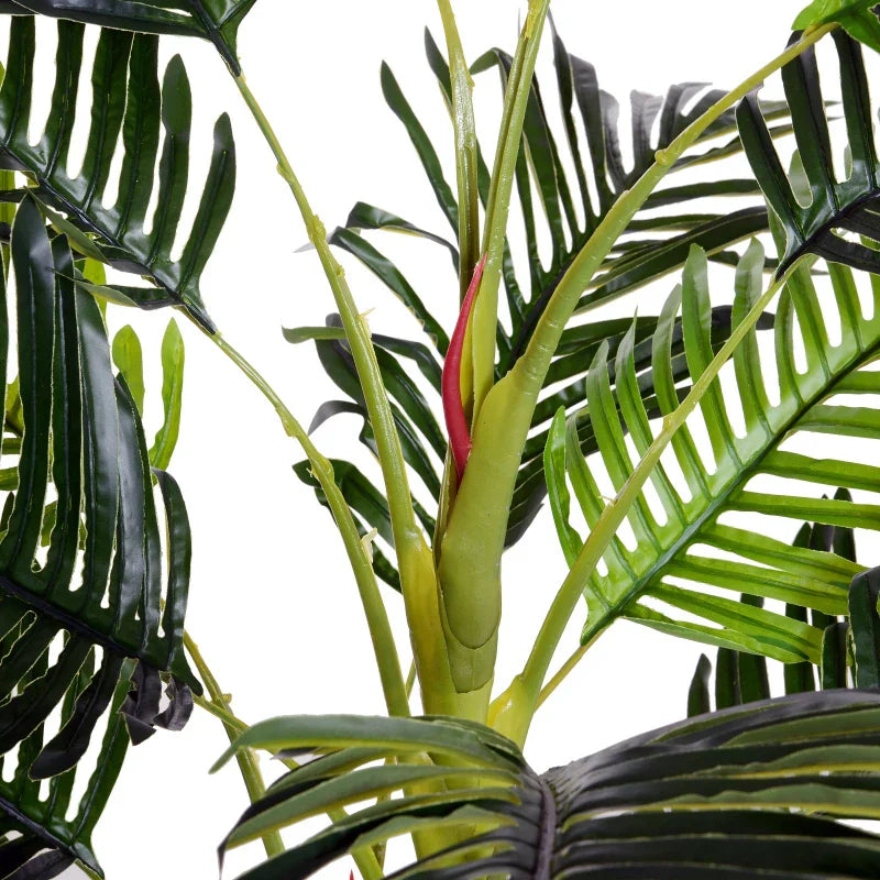 Palmeira Artificial 150cm com Aspecto Realista Planta Artificial Decorativa com Vaso Casa Varanda Jardim Verde