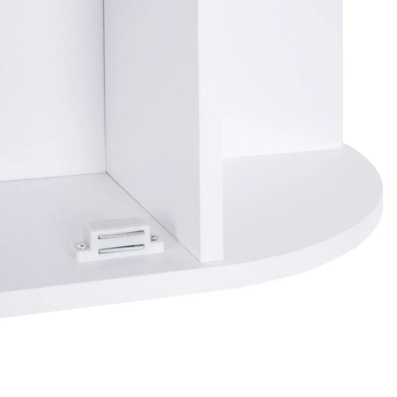 Armário de Casa de Banho com Espelho Móvel Suspenso de Casa de Banho com 1 Porta 2 Prateleiras Interiores e 6 Prateleiras Laterais para Sala de Estar Cozinha Dormitório 66x17x63cm Branco