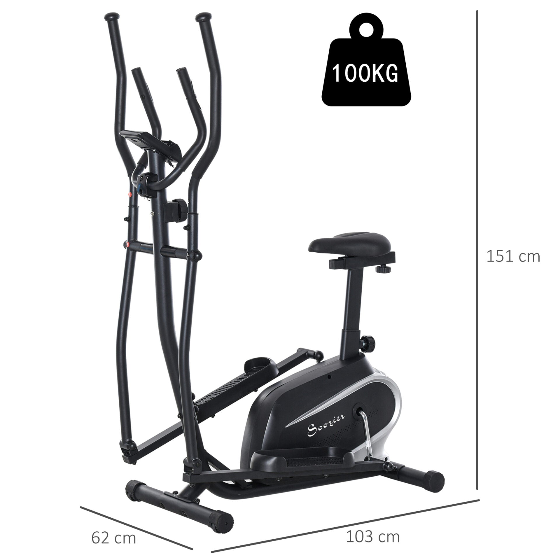 Bicicleta Elíptica com Resistência Magnética com Volante de 3kg - HomeGym - Leva-Me Contigo - Móveis & Decoração