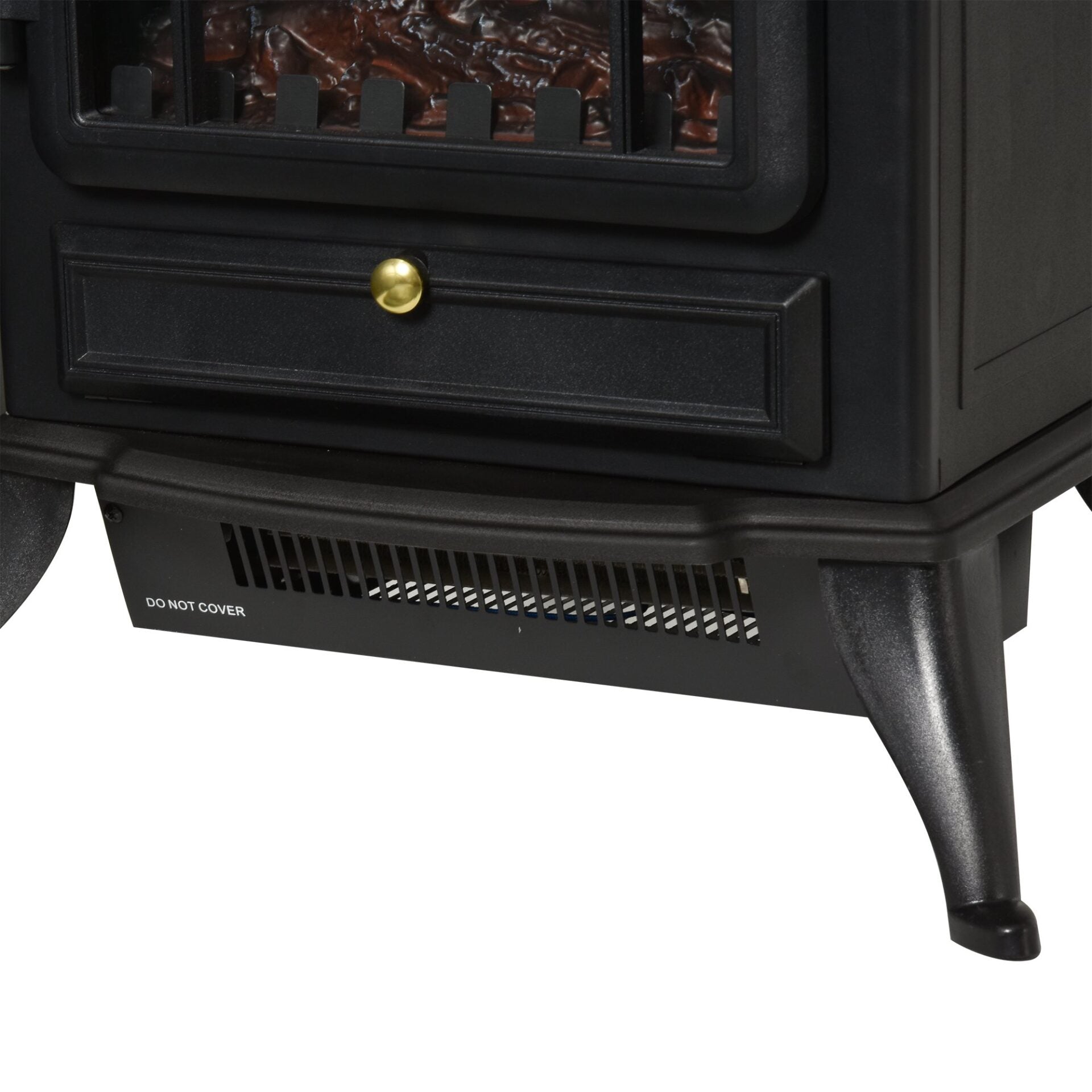 Lareira Elétrica Portátil 1000/2000W com Efeito de Chama Realista Termostato e Proteção Contra Superaquecimento para Ambientes entre 15-20m² 45x28x54cm Preto