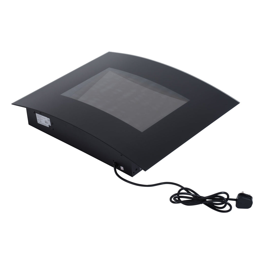 Lareira Elétrica de Parede com Efeito de Chamas Realistas e Luzes LED em 7 Cores com Controlo Remoto Potência 900W/1800W 65x11,4x52cm Preto