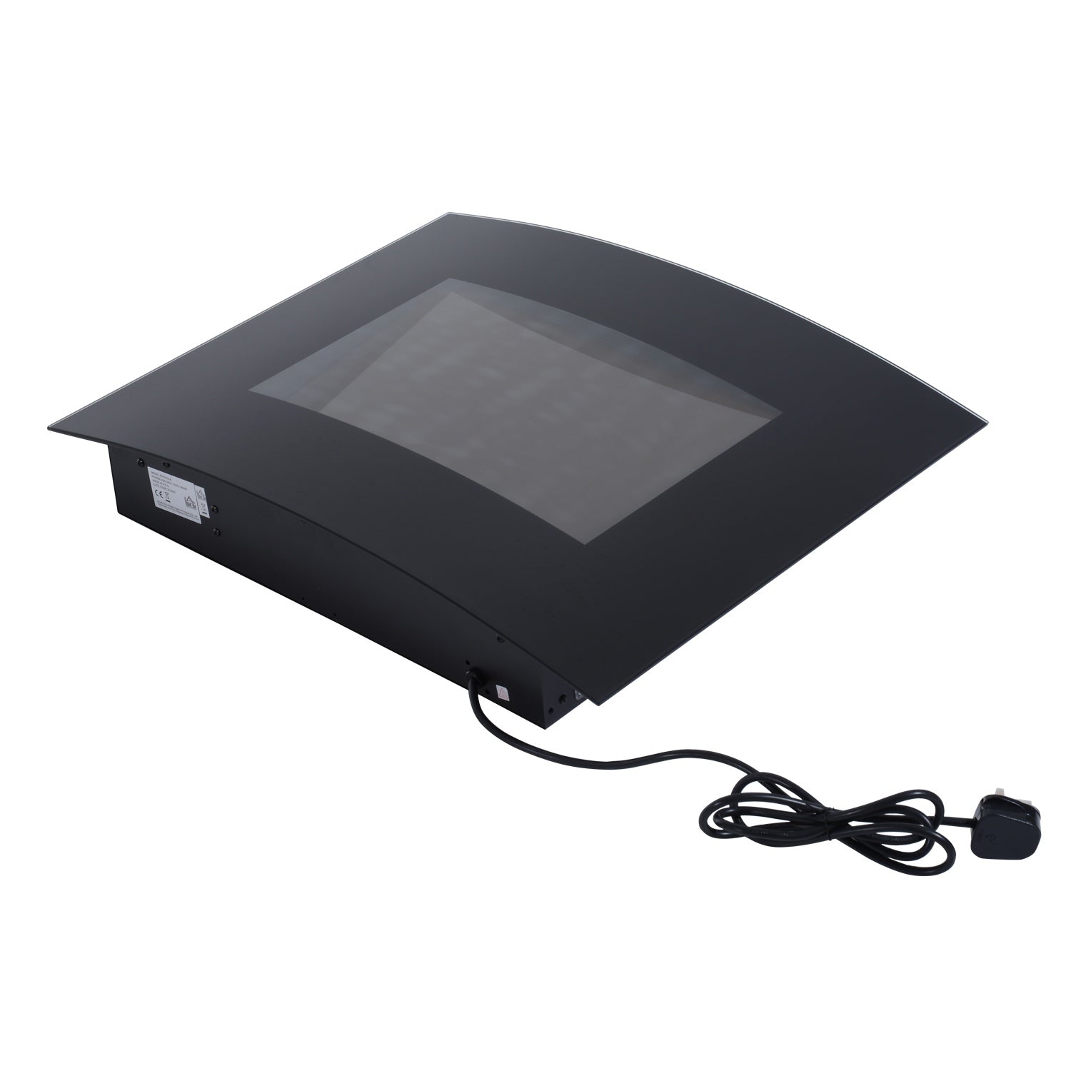 Lareira Elétrica de Parede com Efeito de Chamas Realistas e Luzes LED em 7 Cores com Controlo Remoto Potência 900W/1800W 65x11,4x52cm Preto
