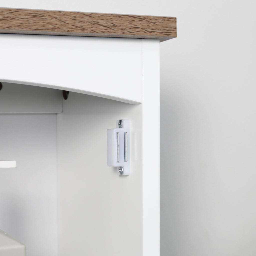 Armário de Parede para Casa de Banho Móvel Suspenso de Casa de Banho com Porta e Prateleiras Ajustáveis Armário de Parede para Cozinha Sala de Estar Estilo Moderno 41x18,5x52cm Branco