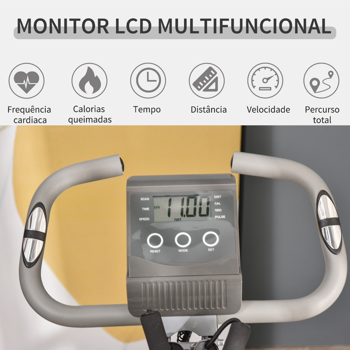 Bicicleta Estática Dobrável com Altura e Resistência Ajustável e Tela LCD- HomeGym - Leva-Me Contigo - Móveis & Decoração