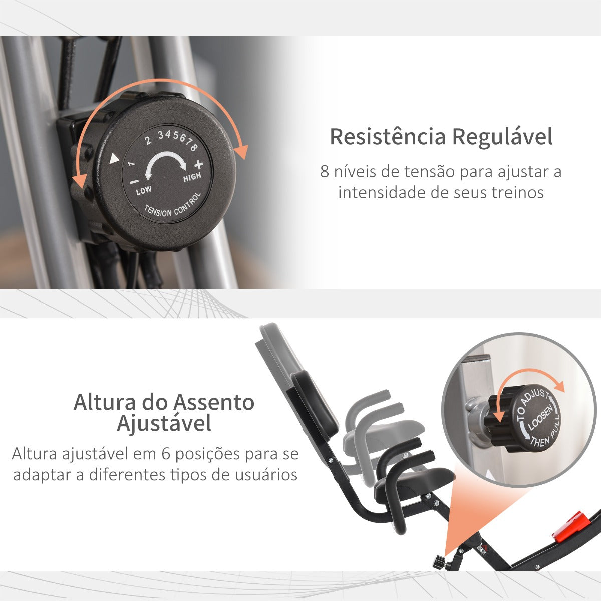 Bicicleta Estática Dobrável com Altura e Resistência Ajustável e Tela LCD- HomeGym - Leva-Me Contigo - Móveis & Decoração