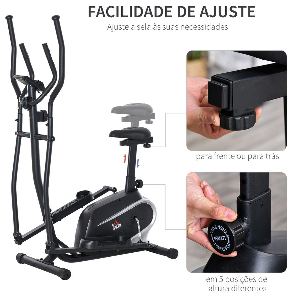 Bicicleta Elíptica com Resistência Magnética com Volante de 3kg - HomeGym - Leva-Me Contigo - Móveis & Decoração
