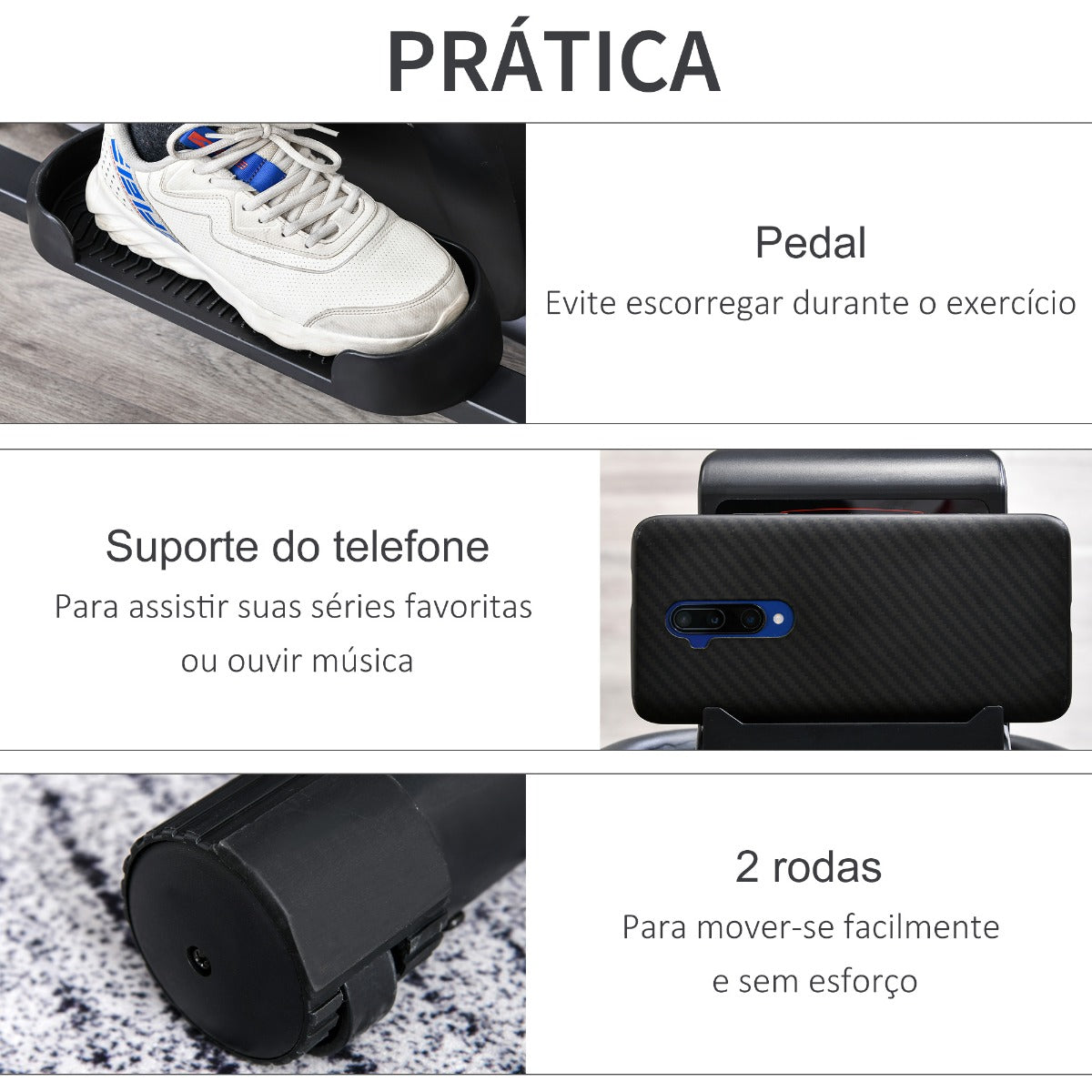 Bicicleta Elíptica com Resistência Magnética com Volante de 3kg - HomeGym - Leva-Me Contigo - Móveis & Decoração