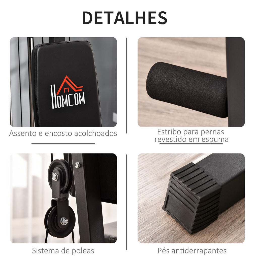 Máquina de Musculação Multifunções Preto - HomeGym - Leva-Me Contigo - Móveis & Decoração