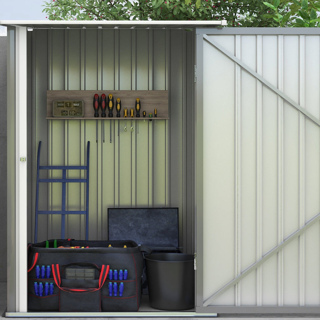 Abrigo de Jardim em Aço Galvanizado – 0,92 m² – 100x103x160 cm – Porta com Fechadura e Teto Inclinado – Cinza - A minha loja