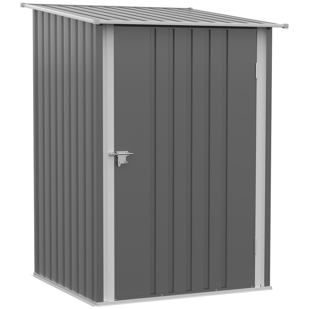 Abrigo de Jardim em Aço Galvanizado – 0,92 m² – 100x103x160 cm – Porta com Fechadura e Teto Inclinado – Cinza - A minha loja